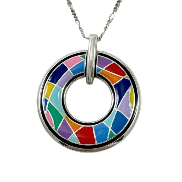 Brighton Colormix Reversible Necklace Pendant and Matching Link Bracelet NEW - Picture 3 of 10
